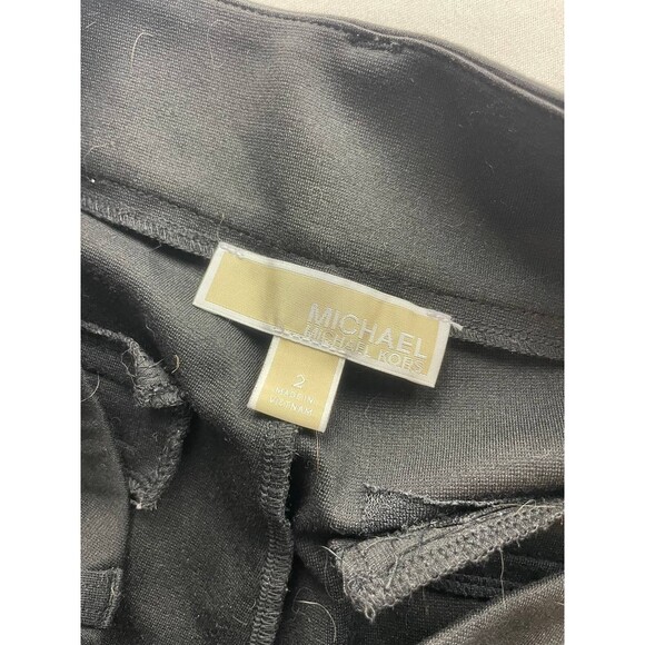 MICHAEL Michael Kors Dress Pants Womens Size 2 Black Trousers Slit Ankle Buttons - Picture 5 of 6